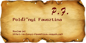 Polónyi Fausztina névjegykártya